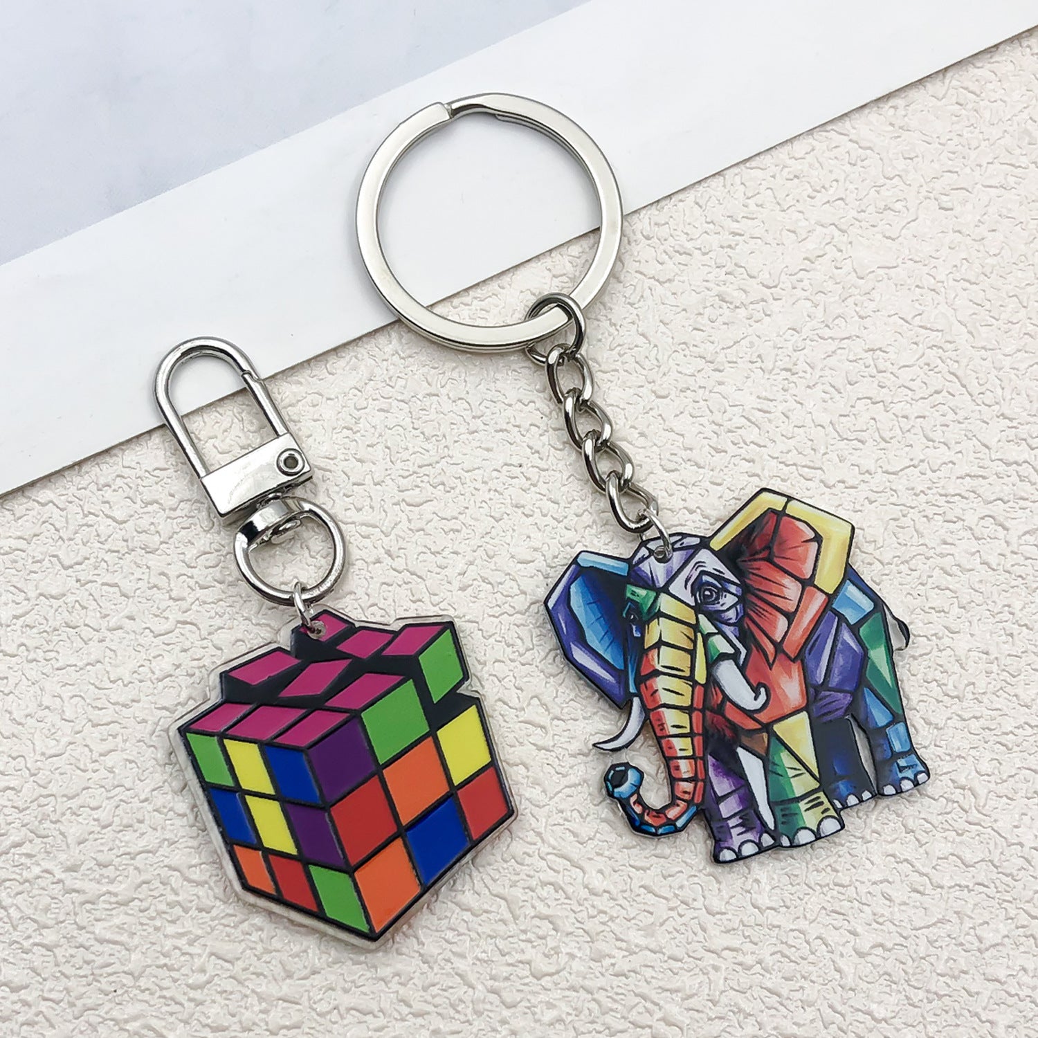 Colorful Acrylic Cat Panda Elephant Animal Bear Double Sided Charm Pendant for Jewelry Making DIY