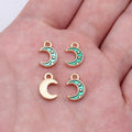 Gold Tone Crescent Moon Charms with Star Pattern in Three Colors view 8