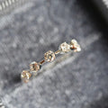 Gold Silver Tone Five Clear Stone Station Band Ring Sizes 6-10 view 5