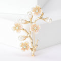 Faux Pearl Blossom Branch Brooch in Gold or Silver Tone view 6