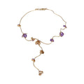 Gold Tone Floral Y Necklaces in Four Colors Chain Pendant Jewelry view 5