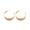 Wide Polished C Hoop Earrings in Gold and Silver Tone Finishes view 5