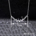 Graduated Clear Stone Curved Bar Necklace In Polished Silver Tone view 5
