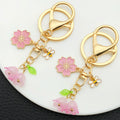Pink or White Bee Blossom Bell Flower Keychains with Metal Hardware view 1