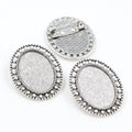 Beaded Oval Brooch Blank Jewelry Making Components view 2
