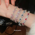 Silver Crystal Tennis Bracelets In Four Bright Colors view 3