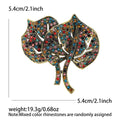 Double Leaf Crystal Brooch in Six Mixed Stone Colorways view 10
