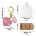 Gold Pink XOXO Heart Lock Enamel Lobster Clasp Charm view 2