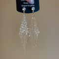 Gold and Silver Tone Chain Fringe Stud Earrings in Six Styles view 7