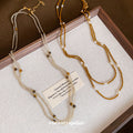 Gold Tone Beaded Long Strand Necklace Statement Fashion Jewelry view 2