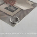 Silver Tone Open Adjustable Rose Chain Link Fashion Rings view 9