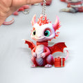 Christmas Baby Dragon Printed Acrylic Ball Chain Hanging Charms view 5