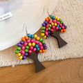 Colorful Bead Tree Necklace Earrings Ribbon Fan Styles view 7