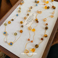 Multicolor Beaded Long Necklace in Cool and Warm Palettes view 4