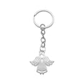 Silver Tone Angel Cross Keychain with Organza Bag and Thank You Tag view 5