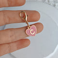 Pink Enamel Heart Letter Charms A-Z With Gold Lobster Clasp Pendant view 8