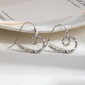 Hammered Gold and Silver Spiral Heart Hook Earrings view 3
