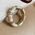 Acrylic Marbled Stretch Bangles Gold Spacers 16 Colors view 8