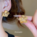 Layered Flower Stud Earrings In Two Metal Tones Jewelry Design view 3