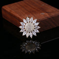Small Marquise Crystal Sunflower Brooch in Gold or Silver Tone view 4