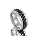 Chain-Center Spinner Wide Band Ring In Six Color Combinations view 10