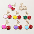Colorful Double Cherry Enamel Charms in Seven Options view 3