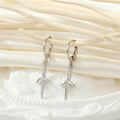 Gold and Silver Tone Symbol and Weapon Huggie Drop Earrings view 8