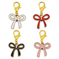 Enamel Bow Ribbon Charm Gold Lobster Clasp Four Colors view 5