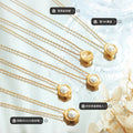 Shell Bezel Pearl Pendant Necklace Gold Steel Rose Gold view 2