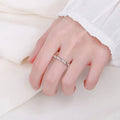 Silver Tone Twisted Clear Pavé Band Ring Sizes 6-10 view 5