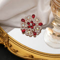 Crystal Look Floral Swirl Round Statement Brooches view 3