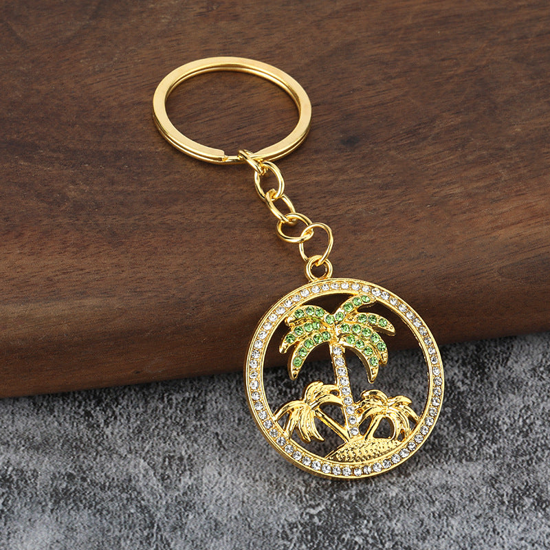 Creative Coconut Palm Zinc Alloy Keychain Pendant Gift Accessory