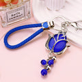 Jeweled Tulip Keychains with Bead Drops and Braided Wrist Loops view 2