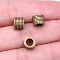 Lined Barrel Large Hole Metal Bead in Three Vintage Finishes view 6