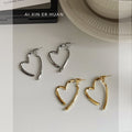 Open Heart Hoop Earrings In Gold And Silver Tone For Women view 3