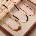 Beaded Necklaces Black White Colorful Or Natural Stone Mix view 2