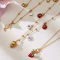 Strawberry Seahorse and Daisy Charm Necklace Collection view 1