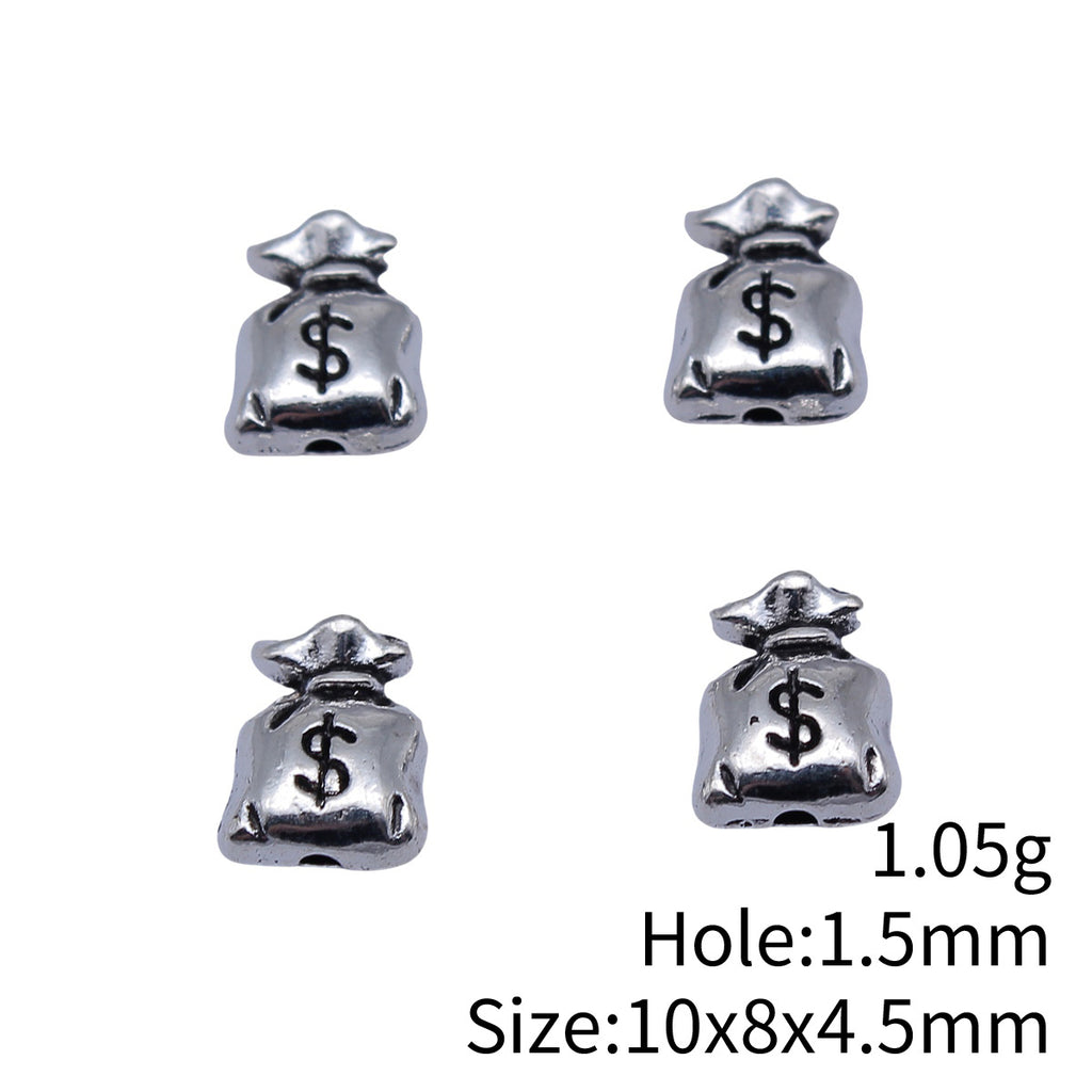 10x8x4.5mm 1.05g Antique Silver Zinc Alloy Money Bag Small Hole Beads for Bracelet Necklace DIY