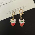 Strawberry Bow Shoe Charms with Two Gold Tone Lobster Clasps view 1