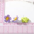 Layered Metal Flower Stud Earrings in Five Color Options view 5