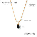 Resin Drop Pendant Stainless Steel Box Chain Necklace Multi Colors view 6