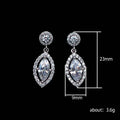 White Gold Marquise Halo Drop Earrings Clear Stone Alloy view 5