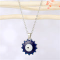 Silver Tone Sunburst Evil Eye Pendant Necklaces in Four Colors view 7