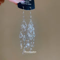 Filigree Teardrop Chandelier Hook Earrings in Two Tones view 4