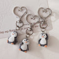 Flocked Penguin Heart-Clasp Charms in Three Distinct Poses view 3
