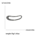Elongated Black Crystal Loop Brooch in Antique Silver Tone view 4