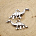 Long-Neck Dinosaur Charms in Two Antique Metal Finishes view 2