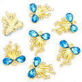 Crystal Ribbon Tassel Metal Jewelry Charms, 16 Colorways view 10