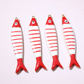 Colorful Striped Enamel Fish Charms in Eight Color Options view 9