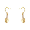 Gold Tone Teardrop Drop Earrings Clear Crystal Cluster view 5
